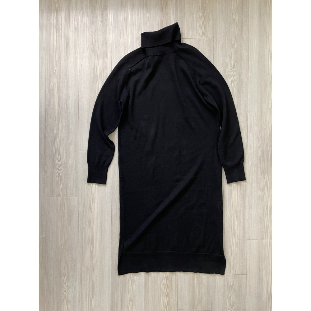 Alex Marie Women's Merino Wool Black Turtleneck Sweater Dress Sz M Whimsigoth